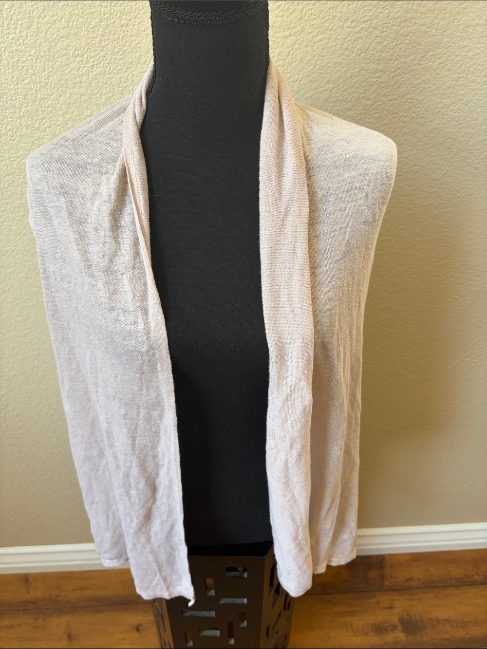 Tropez West 100% Linen Open Front Drape Vest Small
